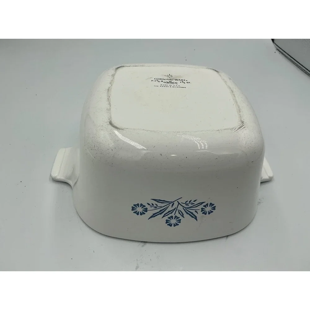 Vintage Corning Ware Blue Cornflower Casserole Dish P-1 3/4-B 1.75 QT White